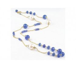 Collana Tanzanite e perle in oro 18Kt Collezione Paris