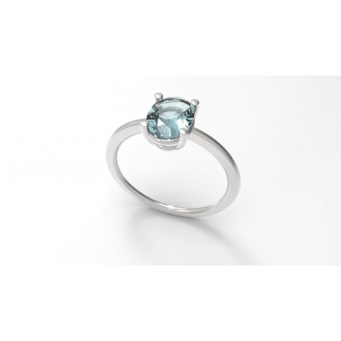 Anello acquamarina Ct.0,85 in oro 18Kt Anello acquamarina Ct.0,85 in oro 18Kt