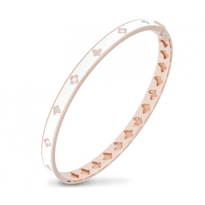 Bracciale Eden smaltato bianco con diamanti in oro 18Kt M5197BB5/SB Piero Milano