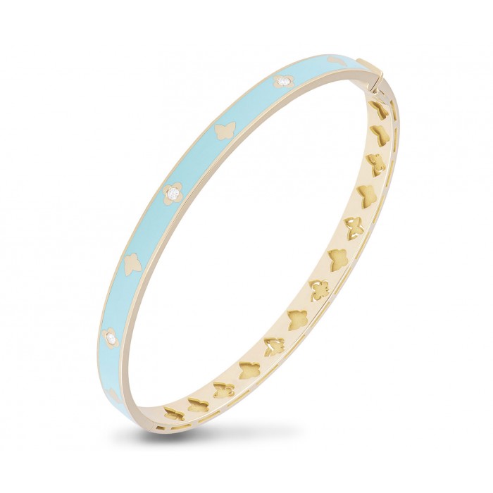 Bracciale Eden smaltato azzurro con diamanti in oro 18Kt M5197BB1/ST Piero Milano