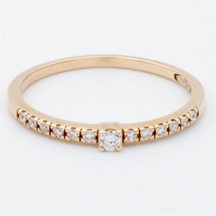 Anello Fedina diamanti Ct. 0,14 in oro rosa 18Kt - DIENNECI GIOIELLI