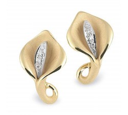 Orecchini Calla con diamanti in oro giallo sunrise 18Kt GOR0855U Annamaria Cammilli