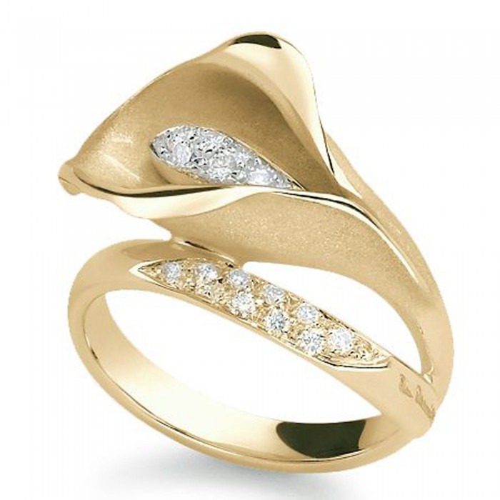 Anello Calla con diamanti in oro giallo sunrise 18Kt GAN0233U Annamaria Cammilli