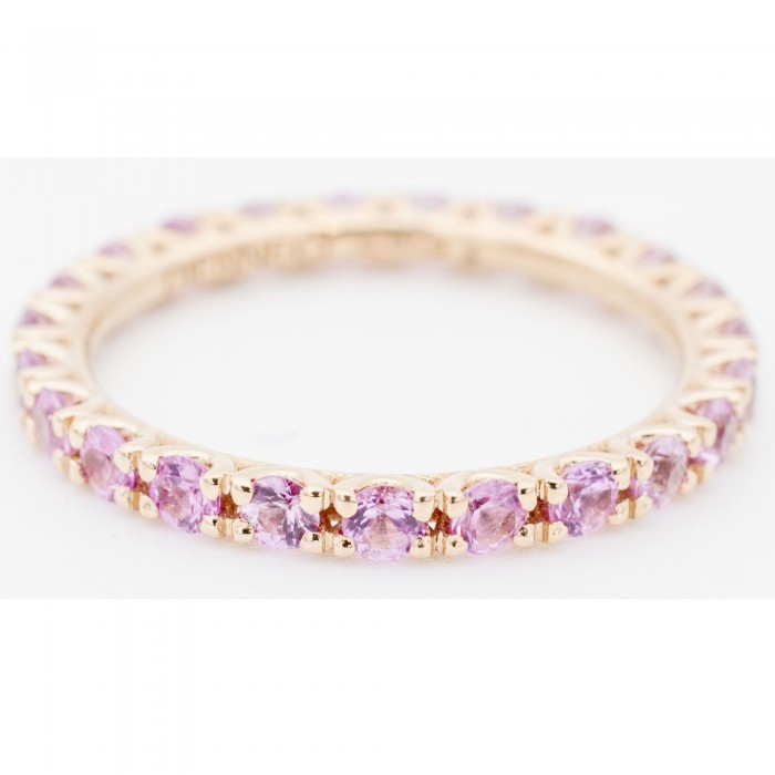 Fedina eternity con zaffiri rosa in oro rosa 18Kt