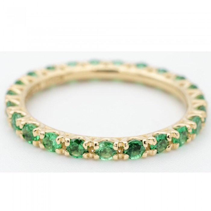 Anello Fedina eternity con smeraldi in oro giallo 18Kt - DIENNECI GIOIELLI