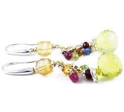 Orecchini in oro 18Kt zaffiri e quarzi collezione Bandol - DIENNECI GIOIELLI