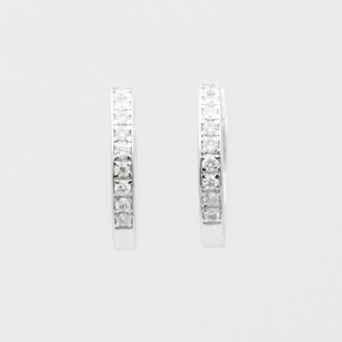 Orecchini cerchio diamanti Ct.0,09 in oro 18Kt - DIENNECI GIOIELLI