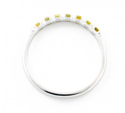 Anello Fedina rivière diamanti gialli Ct.0,14 in oro 18Kt - DIENNECI GIOIELLI