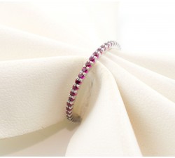 Anello eternity con rubini in oro bianco 18Kt - DIENNECI GIOIELLI