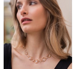 Collana Dune Solar con diamanti in oro arancio Apricot 18Kt GCO3380J Annamaria Cammilli