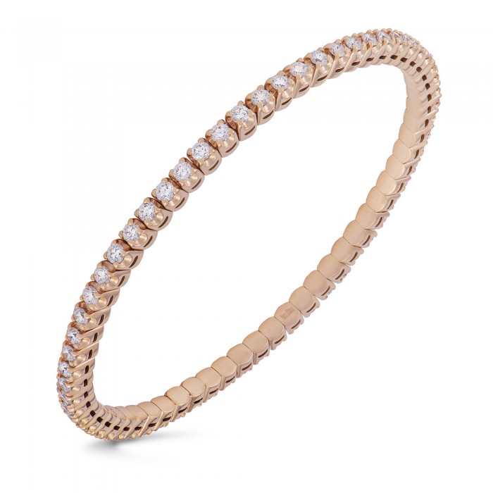 Bracciale tennis elastico con diamanti in oro 18Kt M5074BB Piero Milano