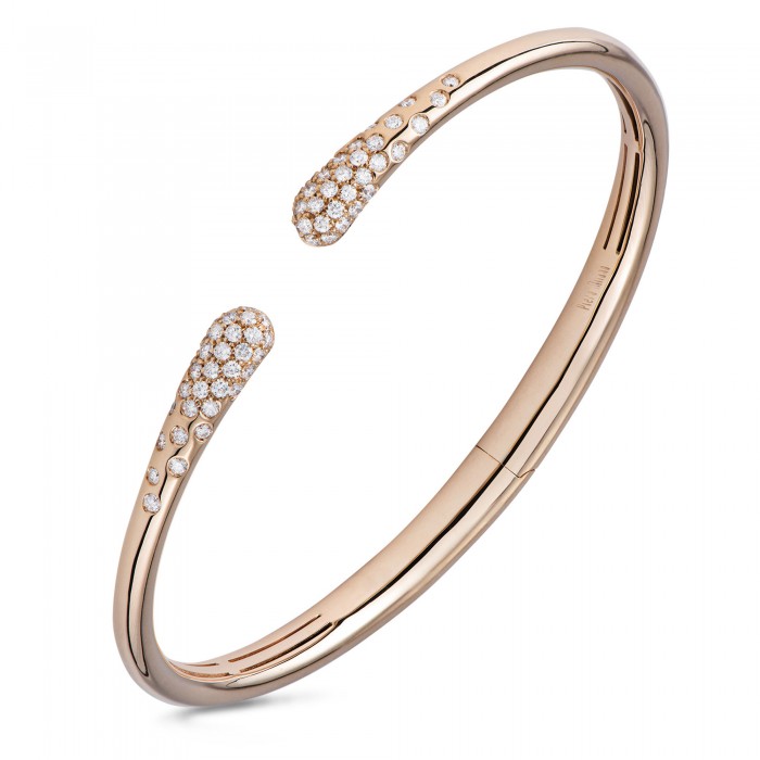 Bracciale schiava aperto con diamanti in oro 18Kt M5083BB Eos Piero Milano