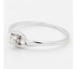 Anello solitario diamante Ct. 0,075 in oro bianco 18Kt