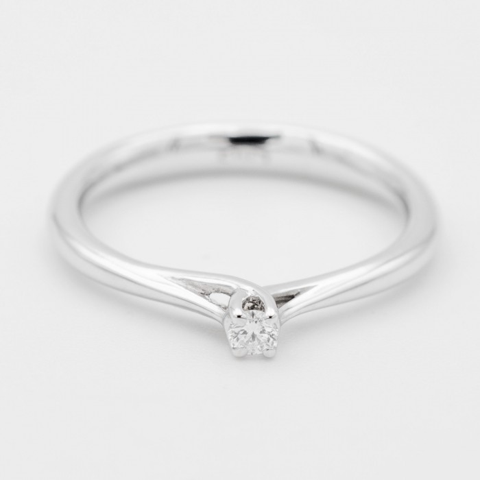 Anello solitario diamante Ct. 0,05 in oro bianco 18Kt AD213 - DIENNECI GIOIELLI