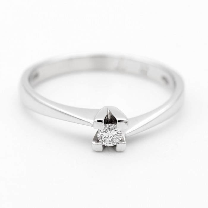 Anello solitario valentine diamante Ct. 0,07 in oro bianco 18Kt - DIENNECI GIOIELLI