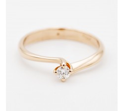 Anello solitario diamante Ct. 0,10 in oro rosa 18Kt AD759