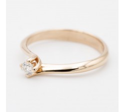 Anello solitario diamante Ct. 0,10 in oro rosa 18Kt AD759