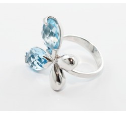 Anello farfalla topazi azzurri in argento 925