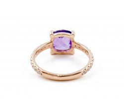 Anello Ametista e zirconi in oro 18Kt - DIENNECI GIOIELLI
