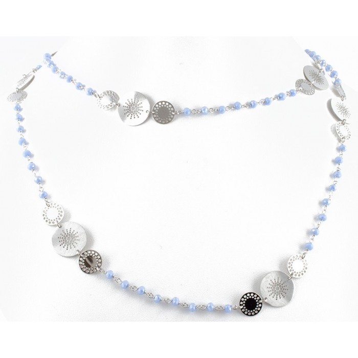 Collana lunga zirconi lavanda in argento 925