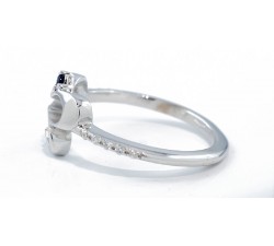 Anello farfalla diamanti e zaffiro blu in oro 18Kt - DIENNECI GIOIELLI